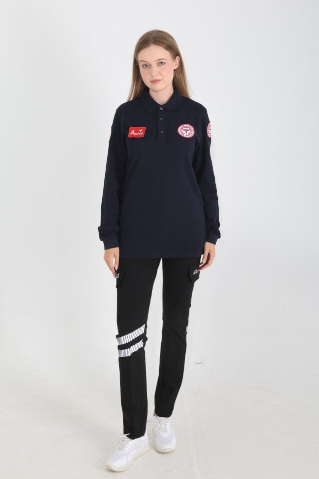 112 Acil Sağlık T-shirt Lacost Uzun Kollu Lacivert(Unisex)