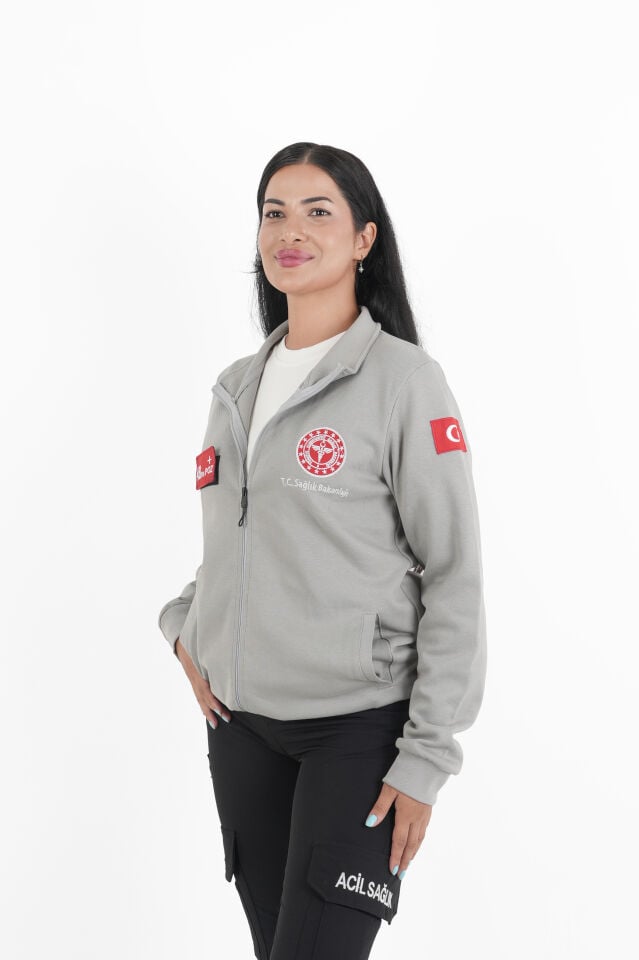 Sağlık Bakanlığı 112 Acil Açık Gri Polar (Pike Kumaş-Unisex)