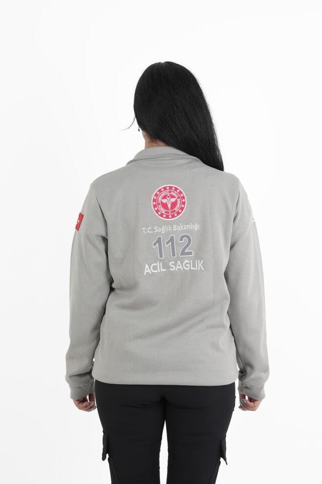 Sağlık Bakanlığı 112 Acil Açık Gri Polar (Pike Kumaş-Unisex)