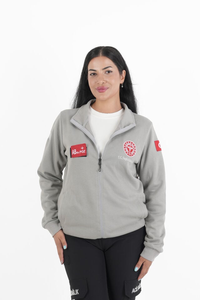 Sağlık Bakanlığı 112 Acil Açık Gri Polar (Pike Kumaş-Unisex)