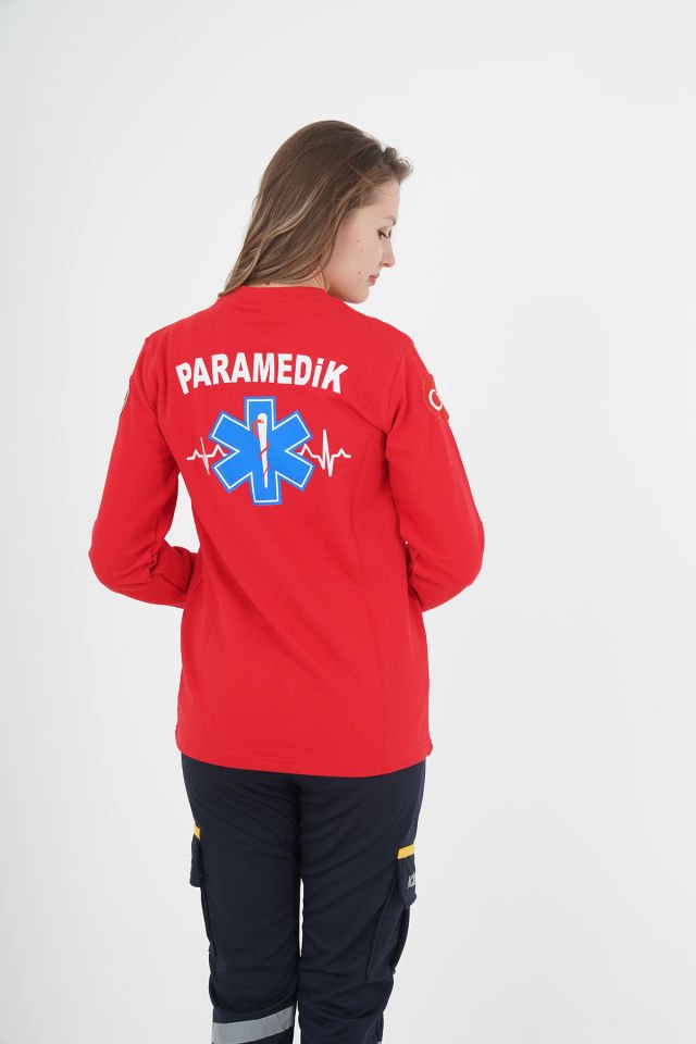 Yeni Sıfır Yaka Kırmızı Paramedik Swit (UNİSEX)