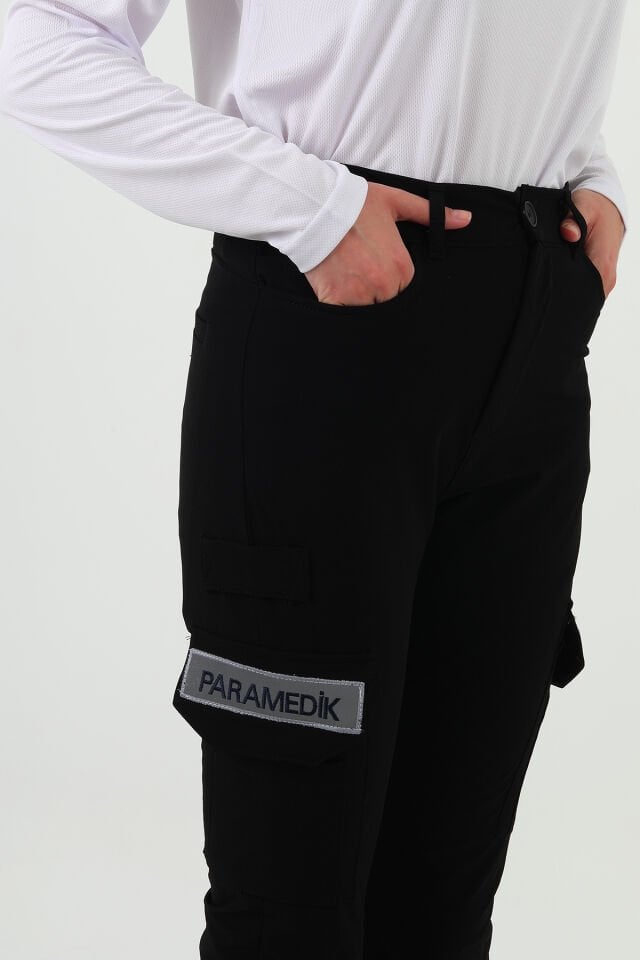 Yeni Paramedik Siyah Outdoor Likralı Pantolon (Unisex)