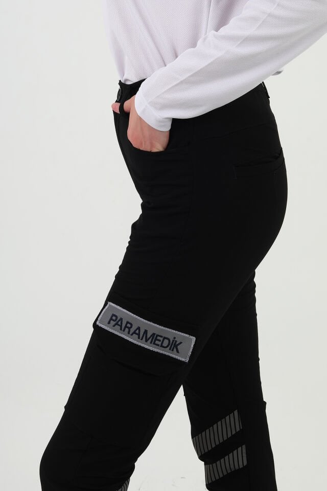 Yeni Paramedik Siyah Outdoor Likralı Pantolon (Unisex)