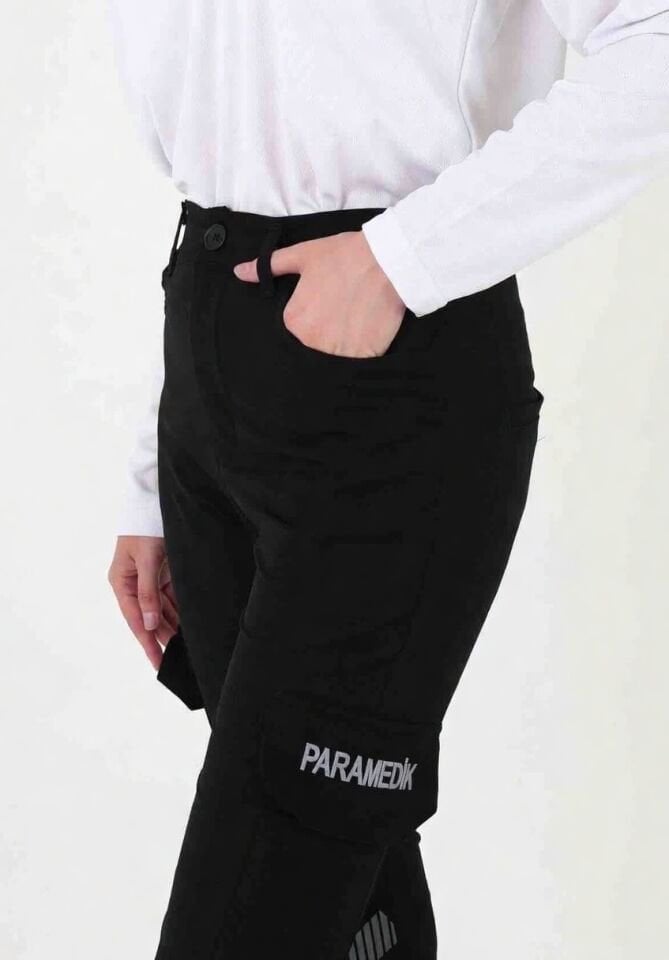 Yeni Paramedik Siyah Outdoor Likralı Pantolon (Unisex)