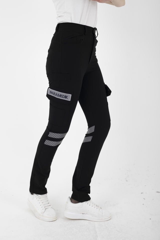 Yeni Paramedik Siyah Outdoor Likralı Pantolon (Unisex)