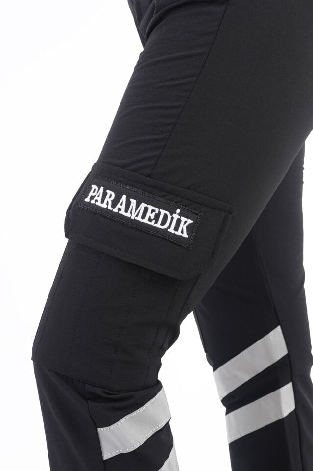 Yeni Paramedik Siyah Outdoor Likralı Pantolon (Unisex)