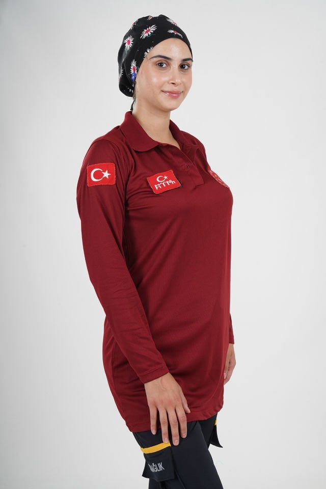 Yeni 112 Acil Sağlık Bordo Comfort Tunik (Fileli)