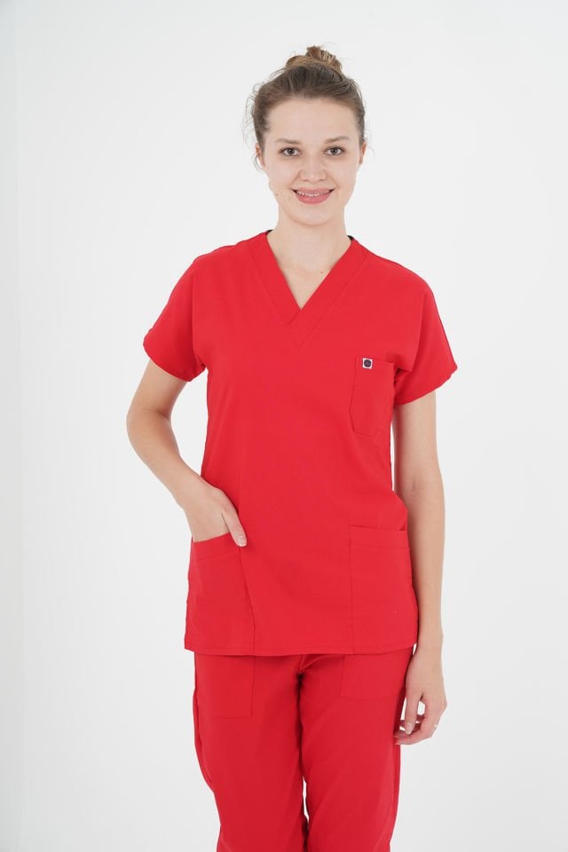 Flexcool Likralı Cerrahi Takım Kırmızı (Unisex)