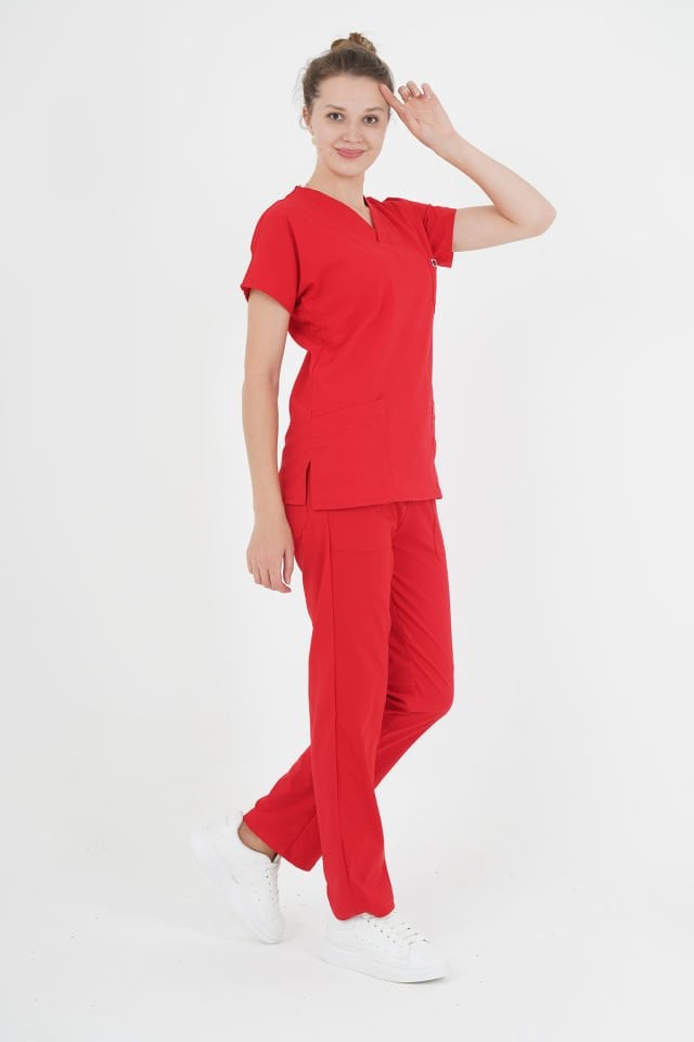Flexcool Likralı Cerrahi Takım Kırmızı (Unisex)