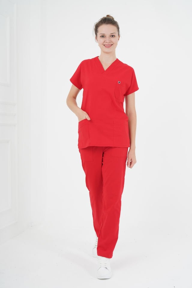Flexcool Likralı Cerrahi Takım Kırmızı (Unisex)