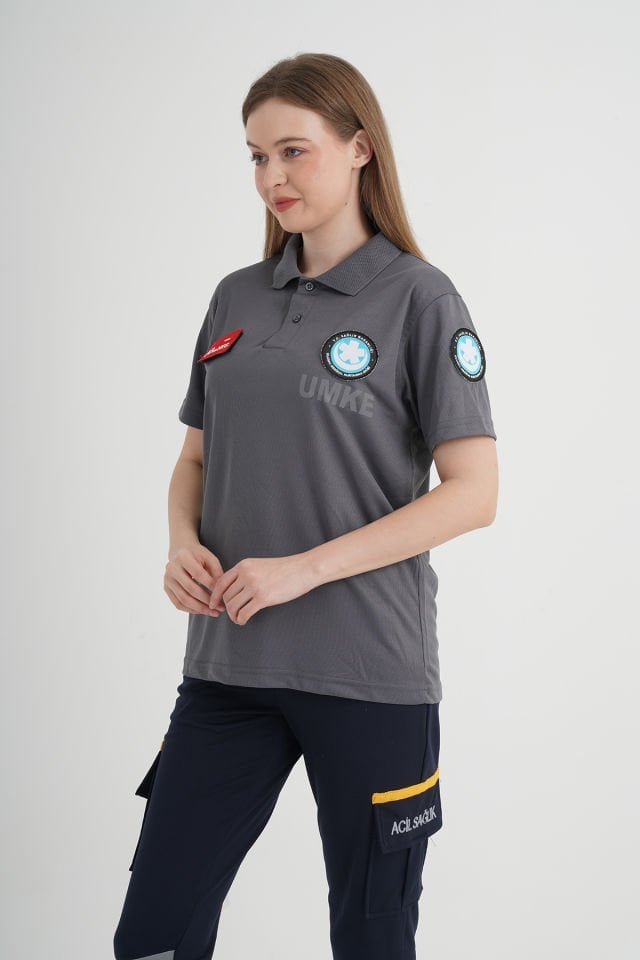 Yeni UMKE Füme Polo Yaka Comfort T-shirt (Unisex-Fileli)