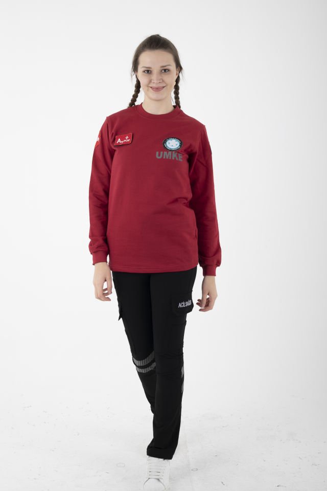 Yeni UMKE Bordo Sıfır Yaka Swit (Unisex-Kışlık)