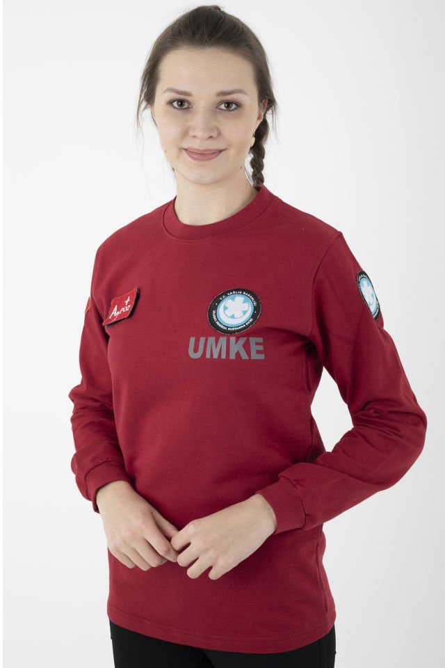 Yeni UMKE Bordo Sıfır Yaka Swit (Unisex-Kışlık)