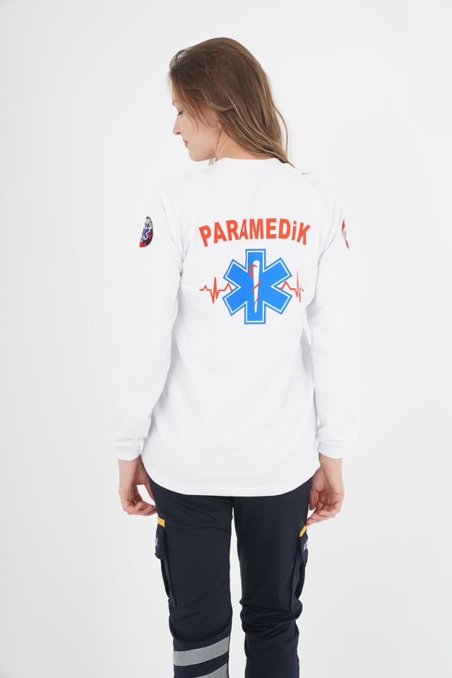Yeni Beyaz Sıfır Yaka Paramedik Swit (UNİSEX)
