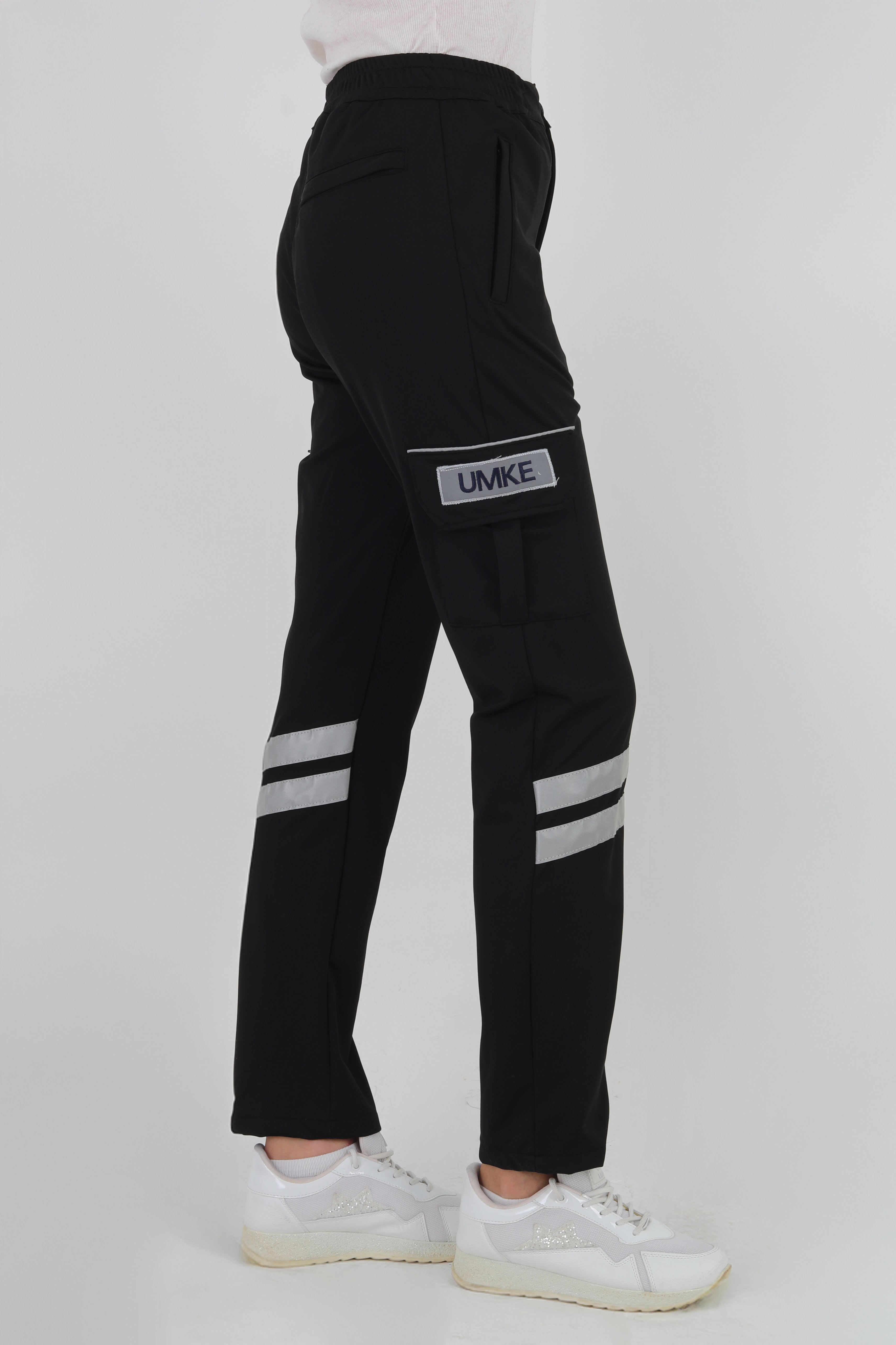 UMKE Siyah Likralı Kışlık Eşofman Pantolon (Unisex)