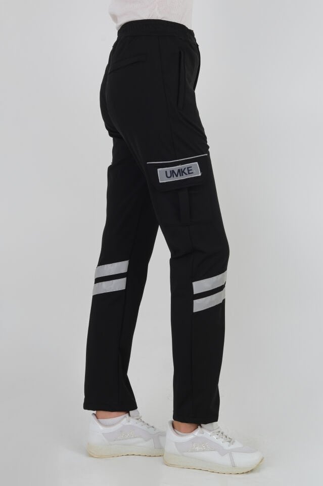 UMKE Siyah Likralı Kışlık Eşofman Pantolon (Unisex)
