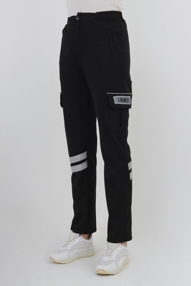 UMKE Siyah Likralı Kışlık Eşofman Pantolon (Unisex)