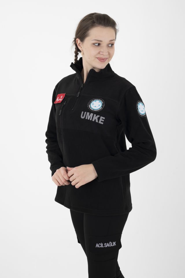 Yeni UMKE Siyah Fermuarlı Swit (Unisex-Kışlık)