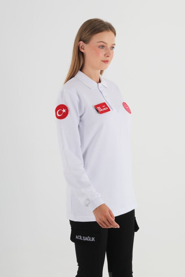 Yeni 112 Acil Sağlık Beyaz Polo Yaka Swit (UNİSEX)