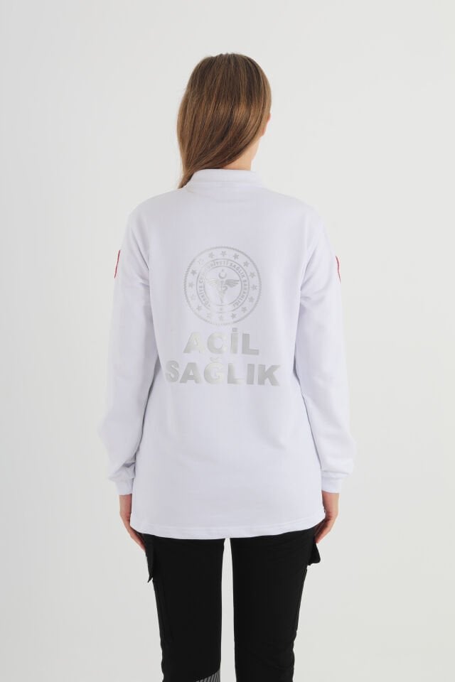 Yeni 112 Acil Sağlık Beyaz Polo Yaka Swit (UNİSEX)