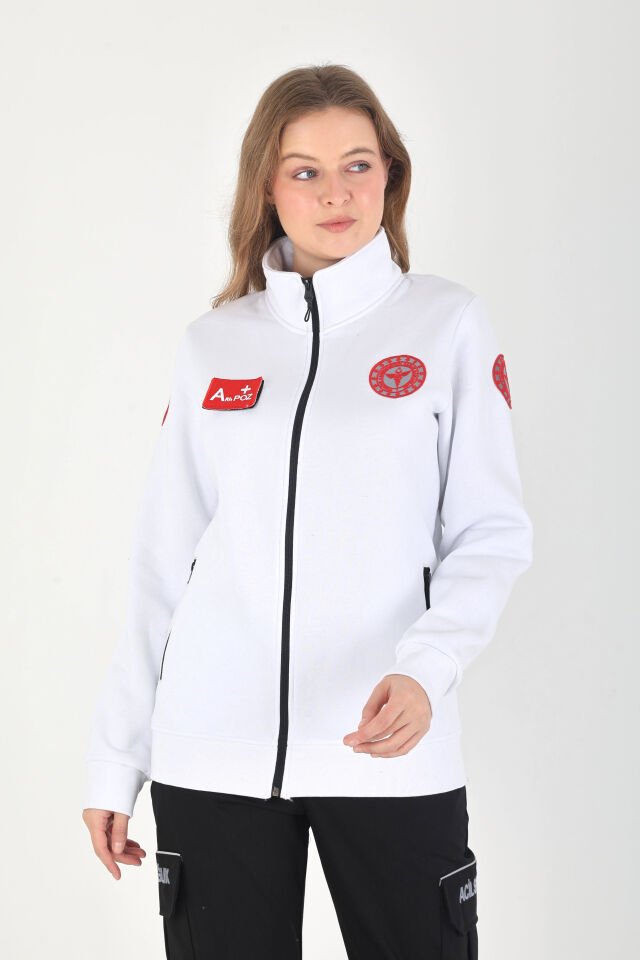 YENİ 112 Acil Sağlık Beyaz Polar (3 iplik -Unisex)