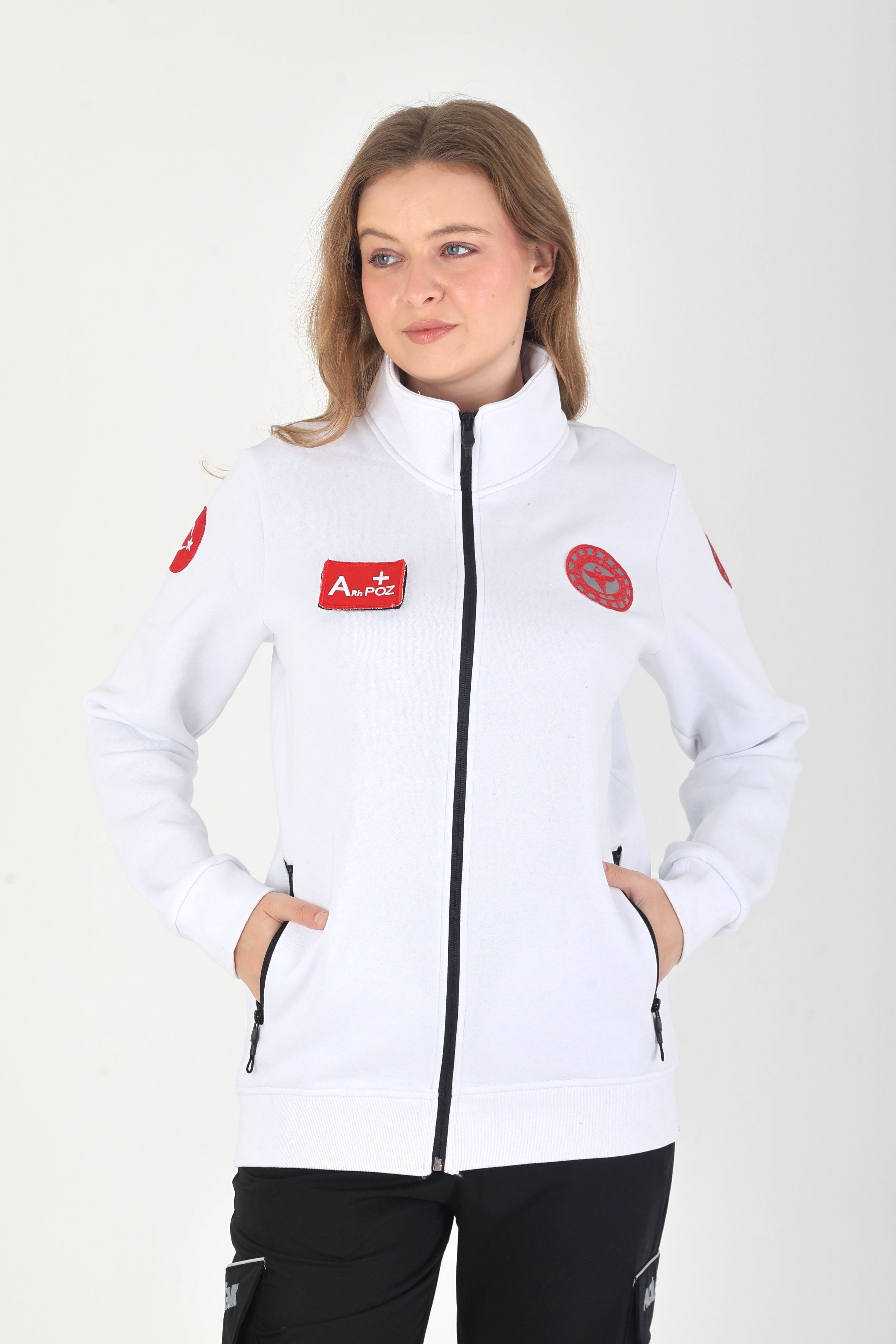 YENİ 112 Acil Sağlık Beyaz Polar (3 iplik -Unisex)