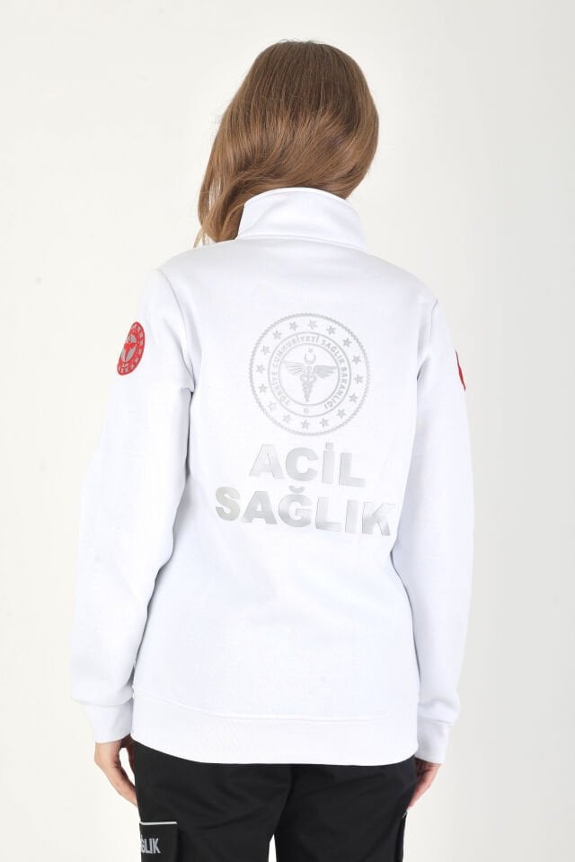 YENİ 112 Acil Sağlık Beyaz Polar (3 iplik -Unisex)