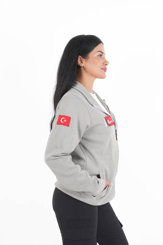Paramedik Açık Gri Pike Kumaş Polar (Unisex)