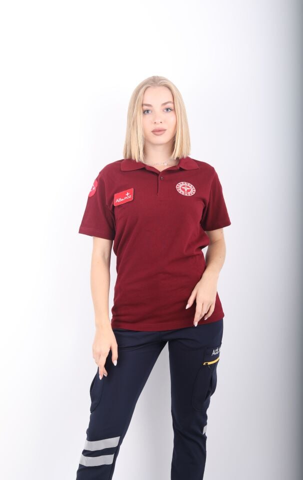 112 Acil Sağlık Lacost Bordo T-shirt(Unisex)