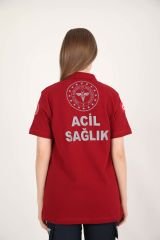 YENİ Acil Sağlık Lacost Bordo T-shirt(Unisex)