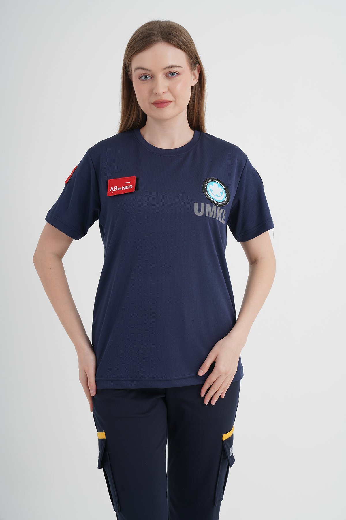 Yeni UMKE Lacivert Sıfır Yaka Comfort T-shirt (Unisex-Fileli)