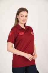 112 Acil Sağlık Bordo Polo Yaka Comfort T-shirt (Unisex-Fileli)