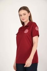 112 Acil Sağlık Bordo Polo Yaka Comfort T-shirt (Unisex-Fileli)