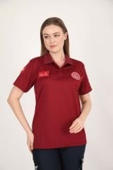 112 Acil Sağlık Bordo Polo Yaka Comfort T-shirt (Unisex-Fileli)