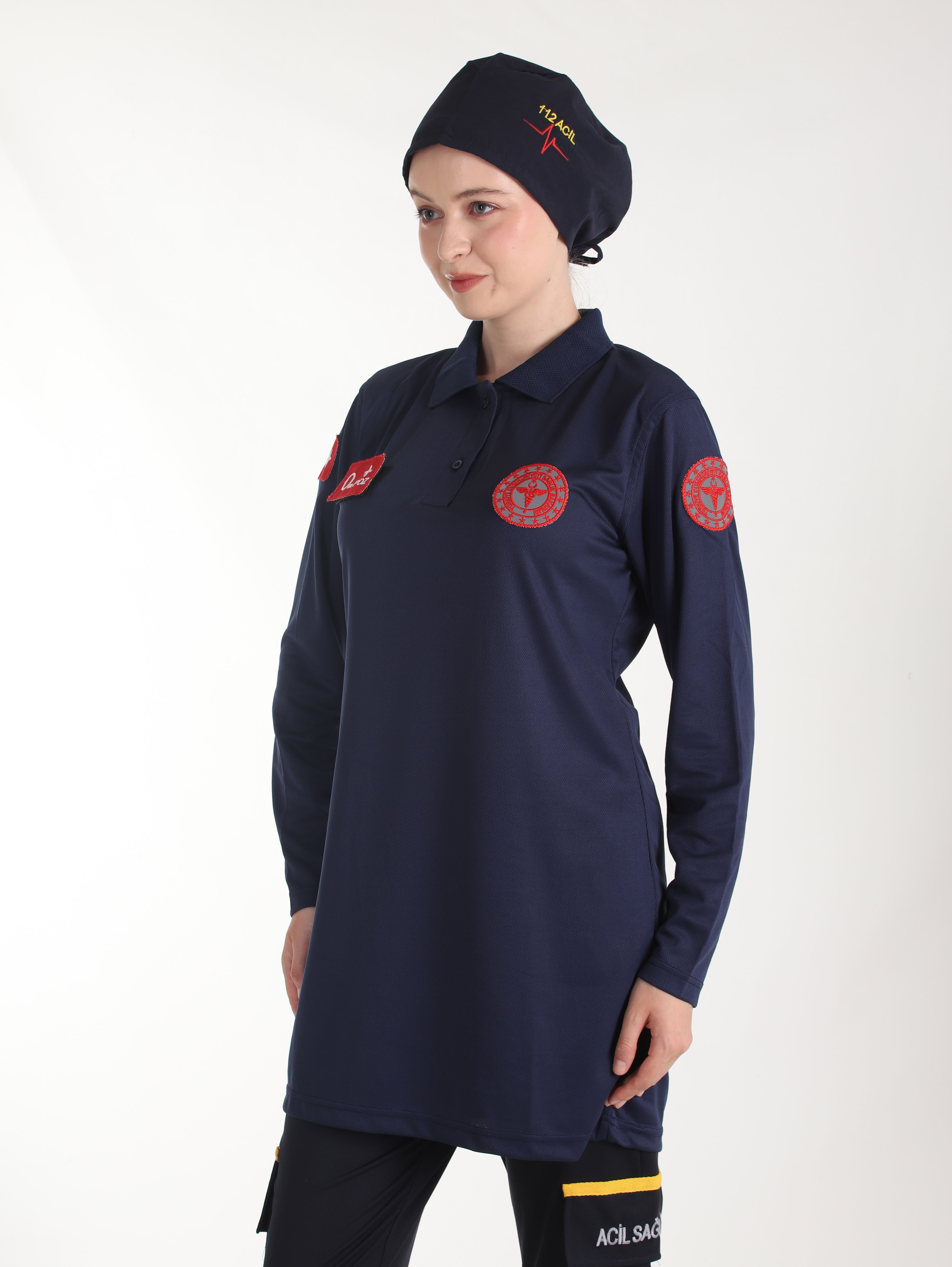 Yeni 112 Acil Sağlık Lacivert Comfort Tunik (Unisex-Fileli)