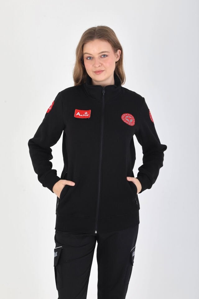 YENİ 112 Acil Sağlık Siyah Polar (3 İplik-Unisex)