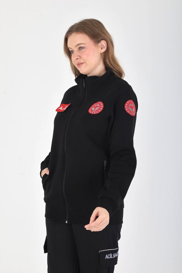 YENİ 112 Acil Sağlık Siyah Polar (3 İplik-Unisex)
