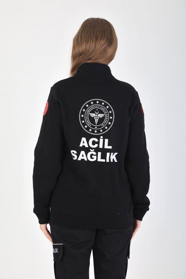 YENİ 112 Acil Sağlık Siyah Polar (3 İplik-Unisex)