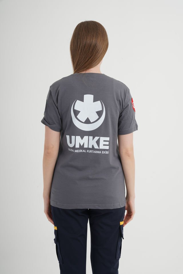 Yeni UMKE Füme Sıfır Yaka Comfort T-shirt (Unisex-Fileli)
