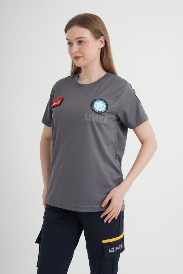 Yeni UMKE Füme Sıfır Yaka Comfort T-shirt (Unisex-Fileli)