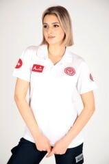 Yeni 112 Acil Sağlık Beyaz Polo Yaka Comfort T-shirt (Unisex-Fileli)