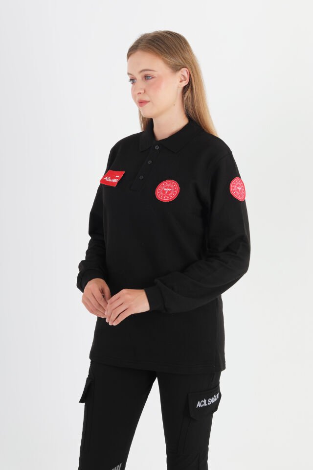 Yeni 112 Acil Sağlık Siyah Polo Yaka Swit (UNİSEX)
