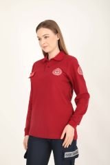 YENİ Acil Sağlık Uzun Kollu Bordo Lacost T-shirt(Unisex)