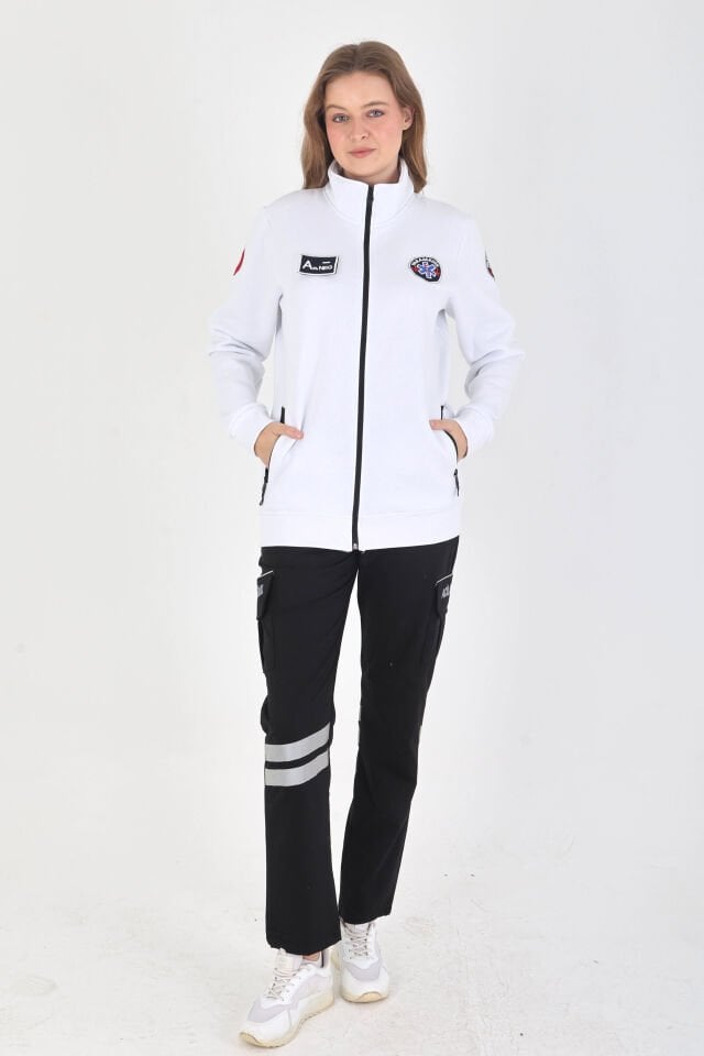 Yeni Paramedik Beyaz Polar (3 İplik Kumaş-Unisex)