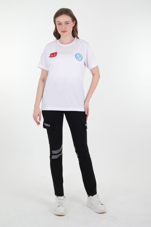Beyaz Evde Sağlık Comfort T-shirt (Fileli-Unisex)