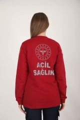 Yeni Acil Sağlık Bordo Sıfır Yaka Swit (Unisex)