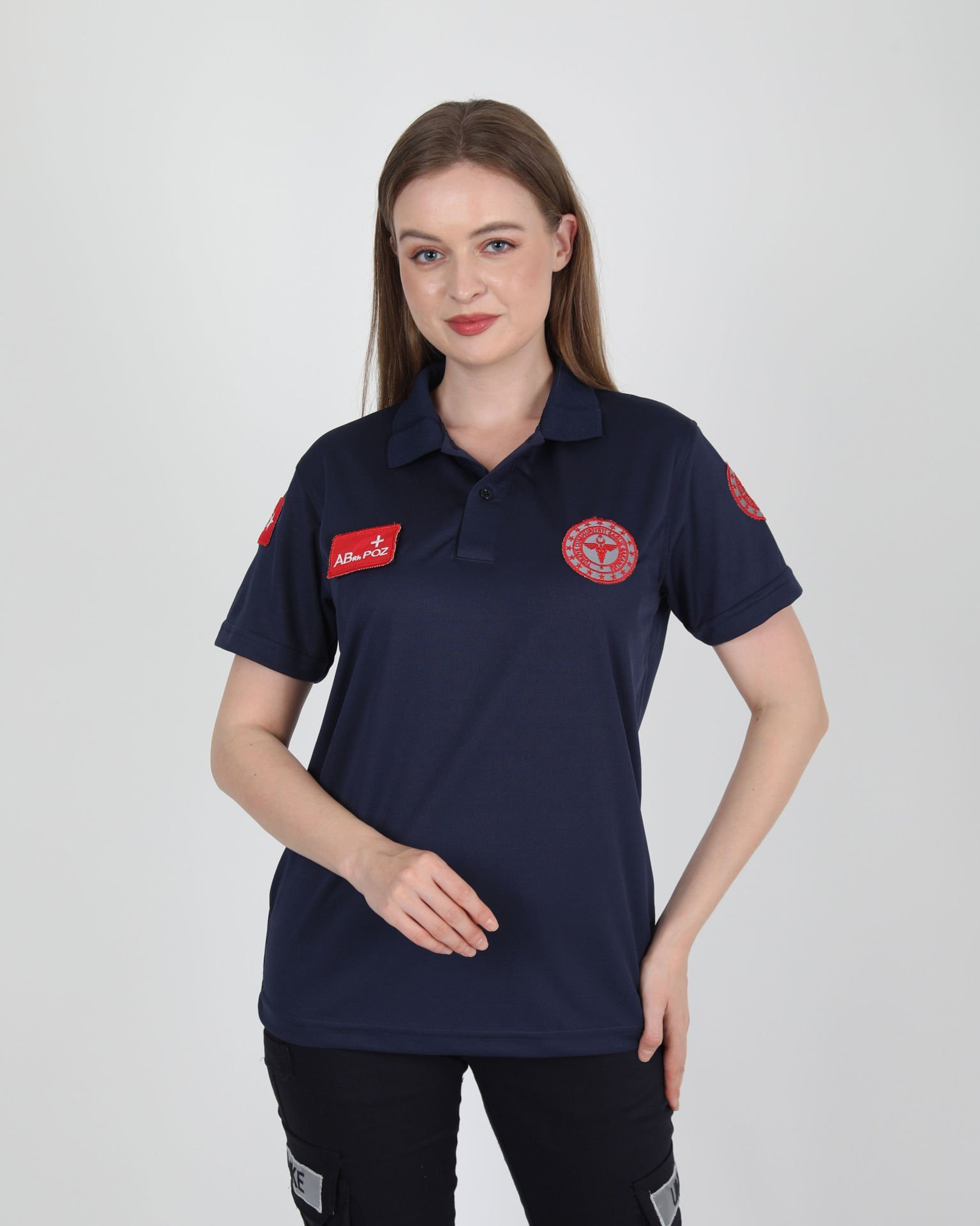112 Acil Sağlık Comfort Polo Yaka Lacivert T-Shirt(Fileli-Unisex)