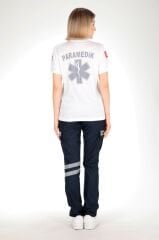 Yeni Paramedik Polo Yaka Beyaz Comfort T-shirt (Unisex-Fileli)