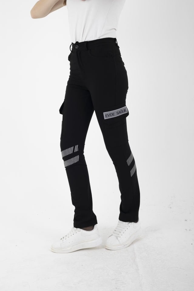 Yeni Evde Sağlık Siyah Likralı Outdoor Pantolon (Unisex)