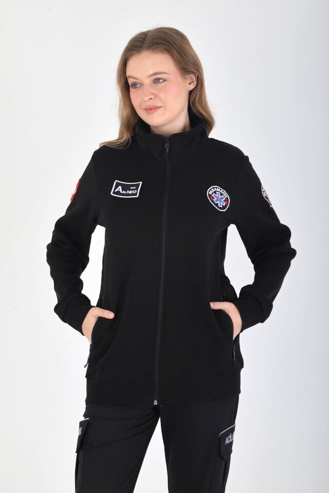 Yeni Siyah Paramedik Polar (3 İplik-Unisex)